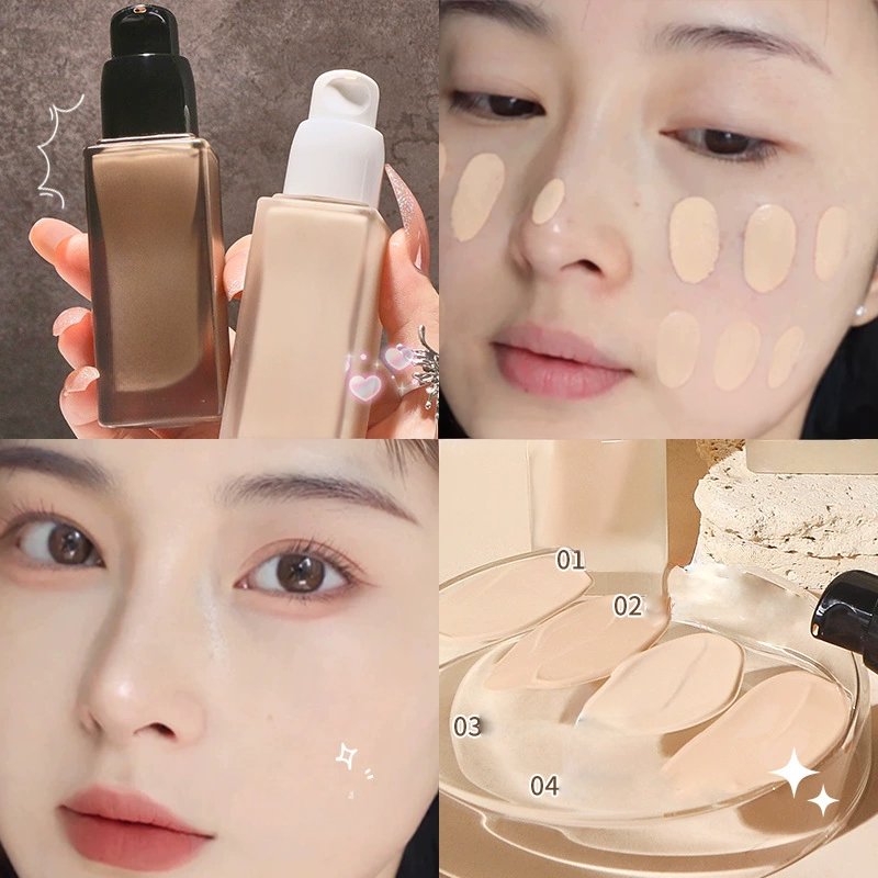 Fond de teint lumineux – Couverture anti-imperfections, longue tenue, sans décollement, sans accrochage, pour un teint frais et naturel